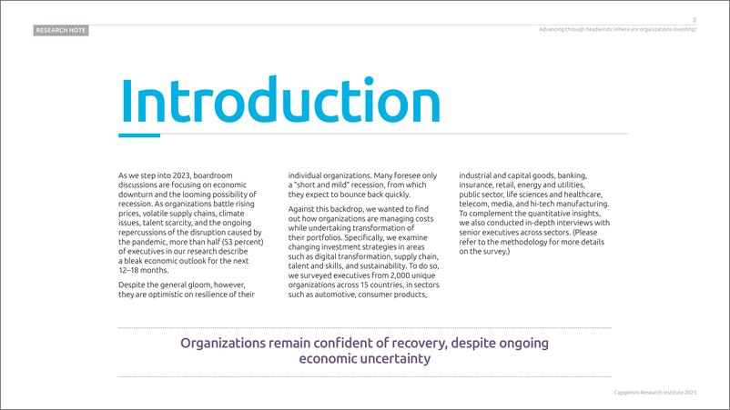 《Capgemini-在逆风中前进：组织在哪里投资？（英）-2023.1-52页》 - 第3页预览图