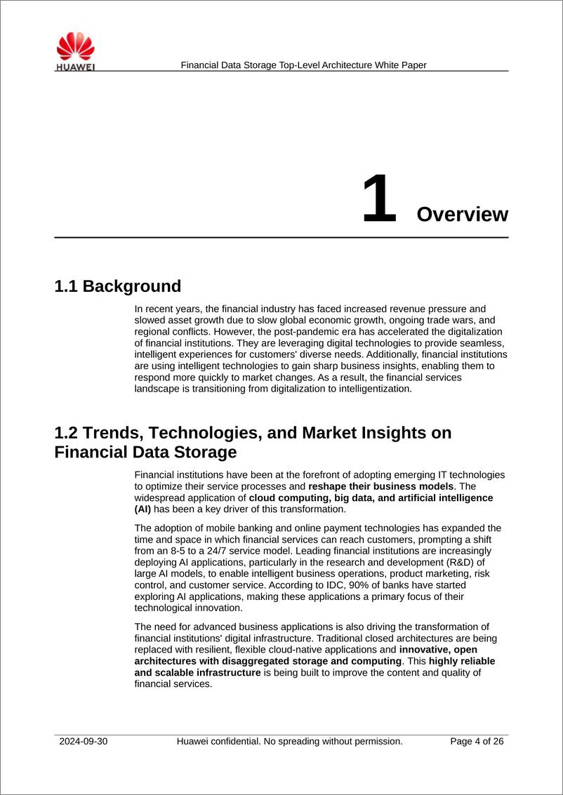 《华为_2024年金融数据中心存储顶层架构白皮书_英文版_》 - 第4页预览图