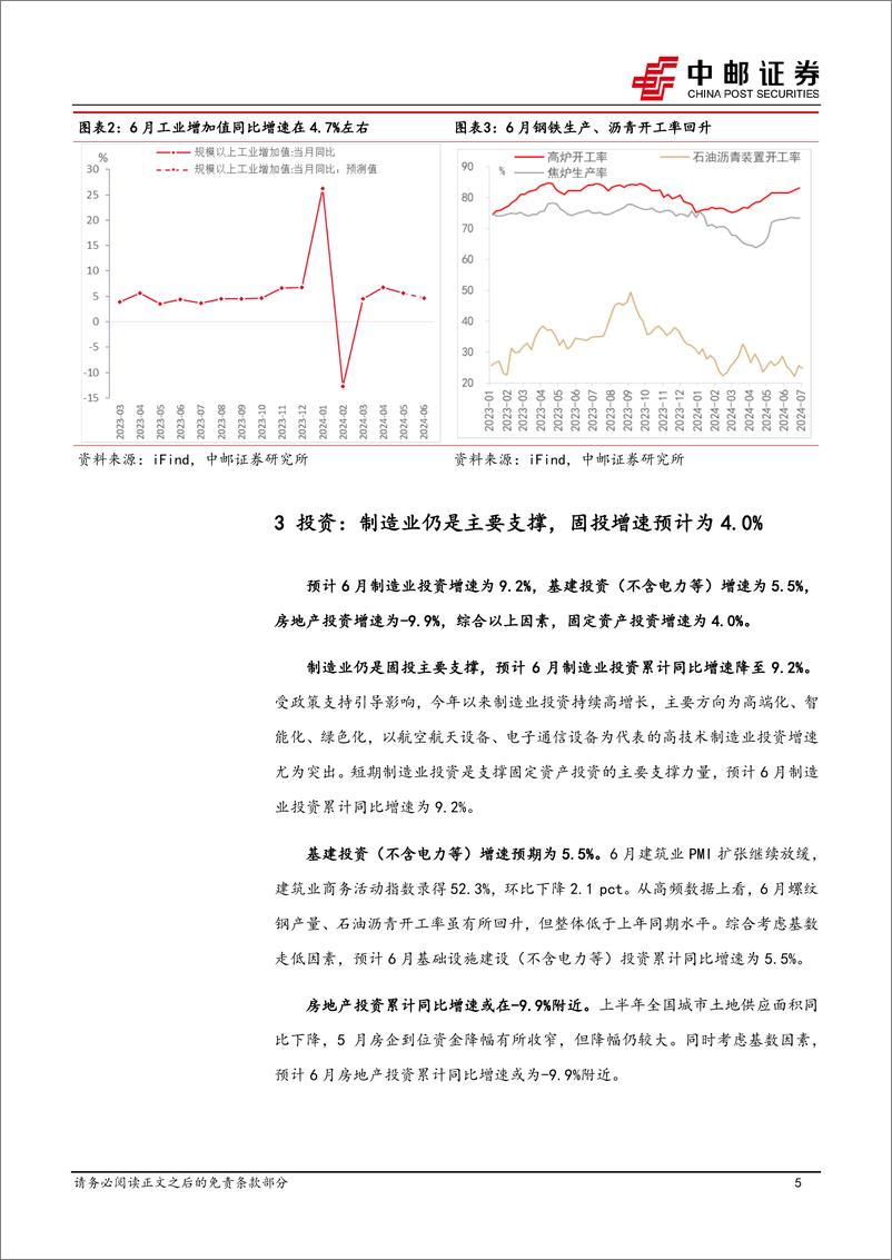 《6月经济数据预测：经济偏缓改善，出口韧性维持-240703-中邮证券-13页》 - 第5页预览图