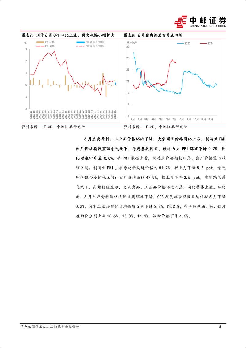 《6月经济数据预测：经济偏缓改善，出口韧性维持-240703-中邮证券-13页》 - 第8页预览图