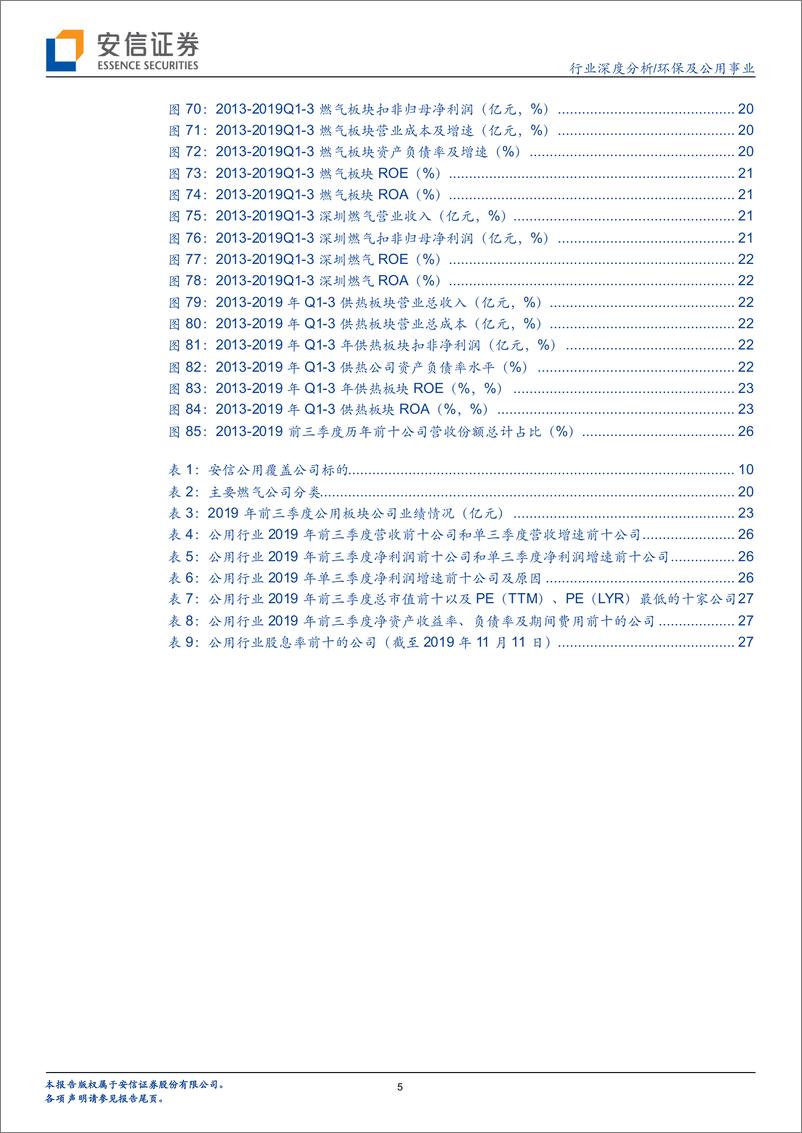 《环保及公用事业行业三季报总结：2020年看好火电龙头和高股息标的-20191118-安信证券-30页》 - 第6页预览图