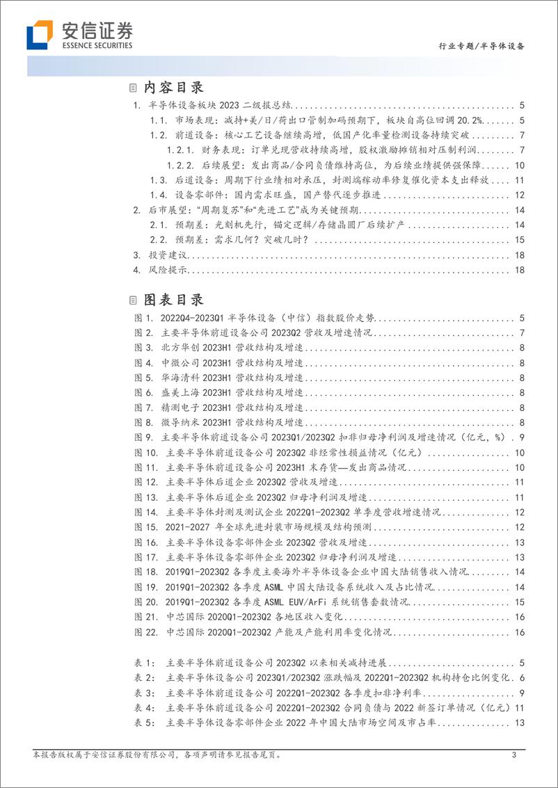 《半导体设备行业板块2023年中报总结：订单兑现业绩继续高增，“周期复苏”+“先进工艺”成为市场预期关键-20230904-安信证券-20页》 - 第4页预览图