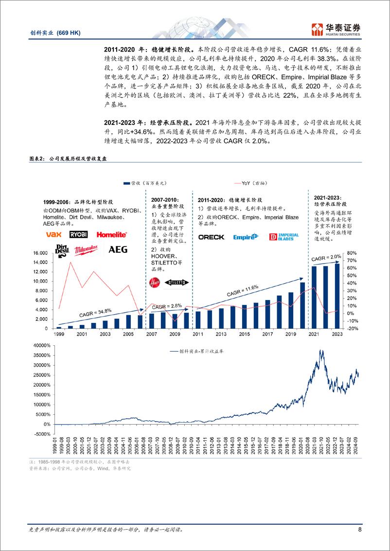 《创科实业(0669.HK)电动工具龙头，品牌%2b技术优势领先-250115-华泰证券-36页》 - 第8页预览图