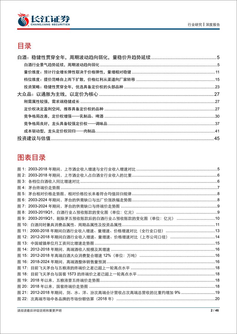 《食品饮料行业2019年中期投资策略：以价为矛，以量为盾-20190625-长江证券-46页》 - 第3页预览图