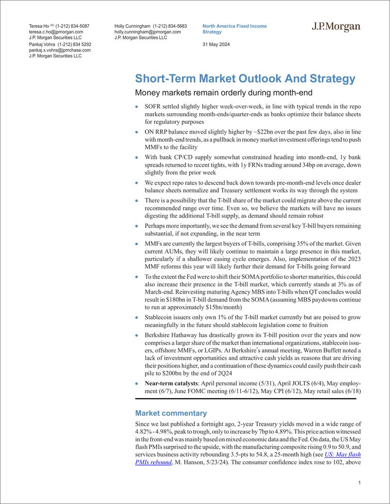 《JPMorgan Econ  FI-Short-Term Market Outlook And Strategy Money markets remain ...-108470591》 - 第1页预览图