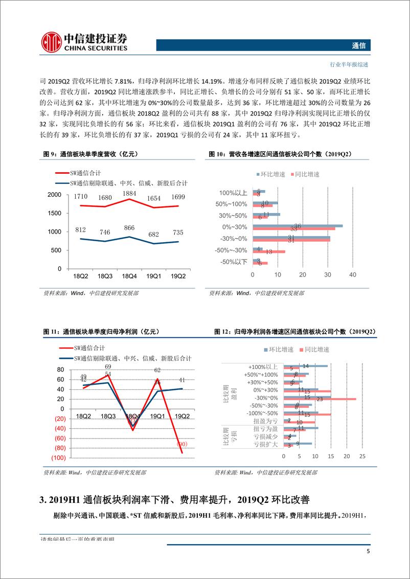 《通信行业：同比承压，环比改善，5G与云计算业绩释放可期-20190902-中信建投-24页》 - 第7页预览图