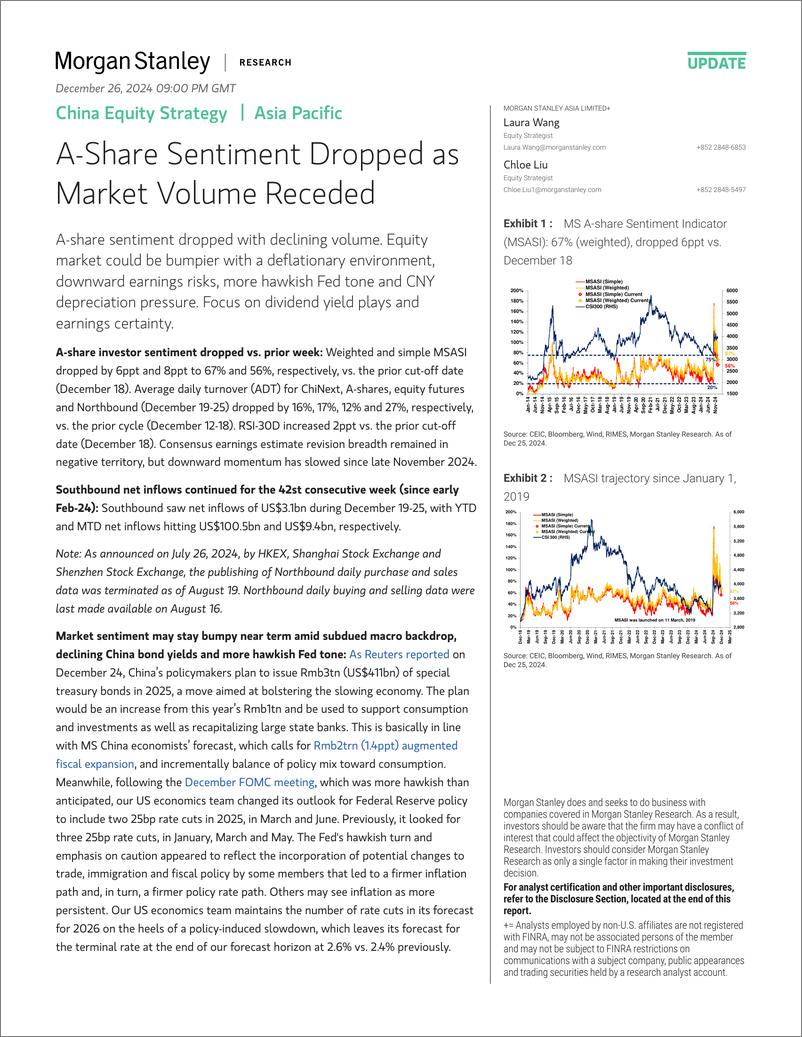 《Morgan Stanley-China Equity Strategy A-Share Sentiment Dropped as Market V...-112433863》 - 第1页预览图