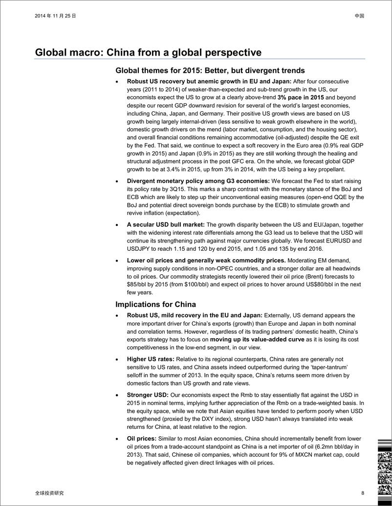 《高盛-2015年展望：震荡但存在上行空间摘要：围绕改革-政策受益者建立我们的核心投资组合》 - 第8页预览图