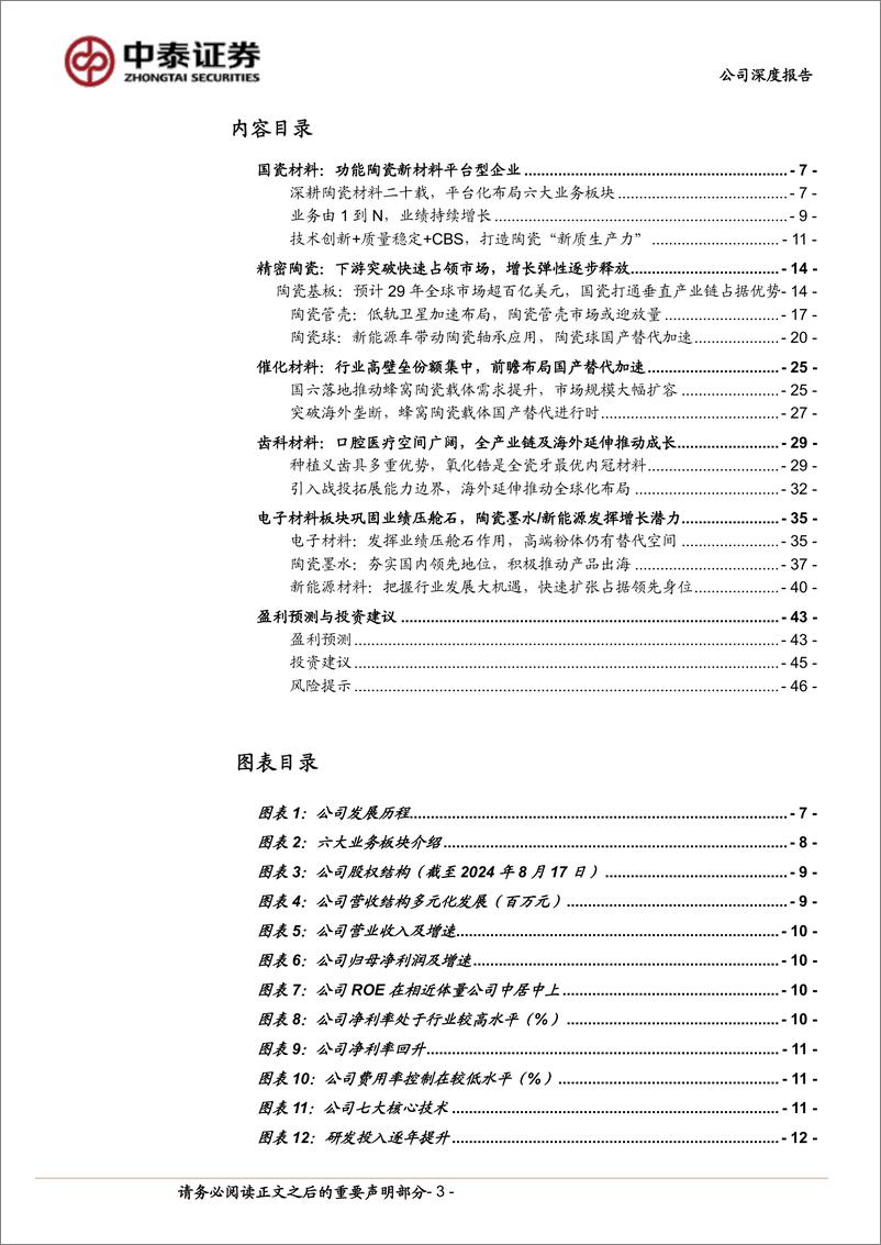 《国瓷材料(300285)先进陶瓷新材料龙头，内生外延持续成长-240910-中泰证券-49页》 - 第3页预览图