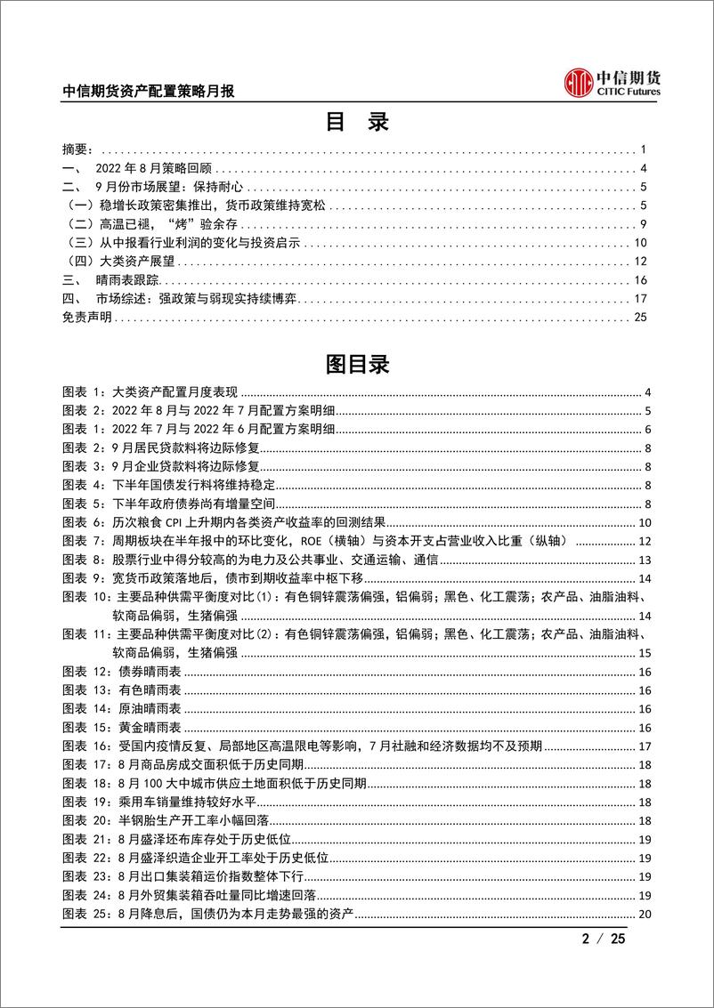 《资产配置策略月报：震荡走势，保持耐心-20220903-中信期货-25页》 - 第3页预览图