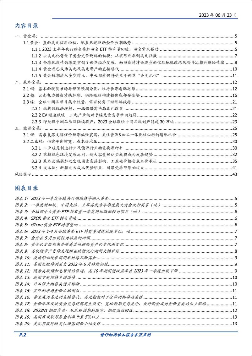 《有色金属行业2023年中期策略：黄金奠定全年配置主线，能源金属一体化催生新机遇-20230623-国盛证券-44页》 - 第3页预览图