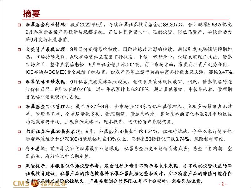 《私募市场2022年9月月报：私募市场规模再度下滑，债券策略凸显抗跌韧性-20221028-招商证券-33页》 - 第3页预览图