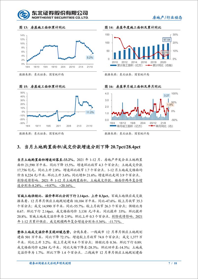 《1-12月房地产行业数据点评：当月投资增速再度下行，到位资金增速持续低位振荡-20220121-东北证券-18页》 - 第8页预览图