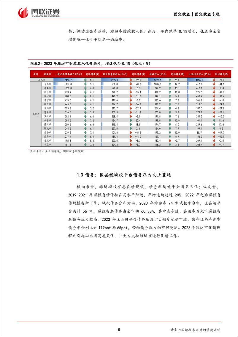 《区域化债跟踪系列-潍坊：关注纳入重点化债的机遇-240708-国联证券-26页》 - 第5页预览图