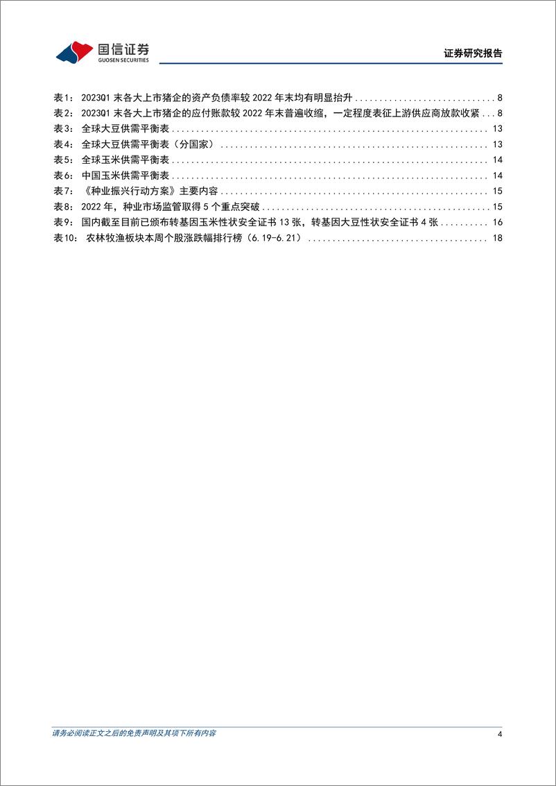 《农林牧渔行业农产品研究跟踪系列报告（71）：本周全国生猪均价环比下跌0.42%，仔猪均价环比下跌3.56%-20230627-国信证券-21页》 - 第5页预览图