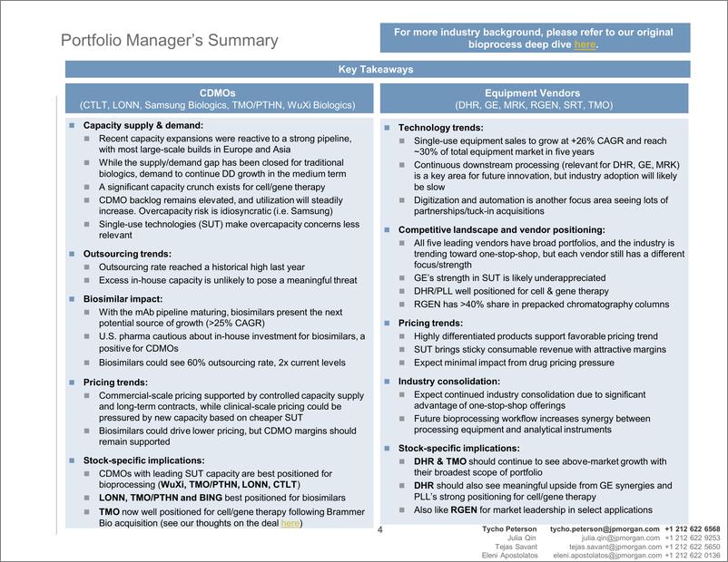《J.P. 摩根-美股-医疗保健行业-生命科学与诊断：生物工艺深度研究2.0-2019.4-32页》 - 第5页预览图