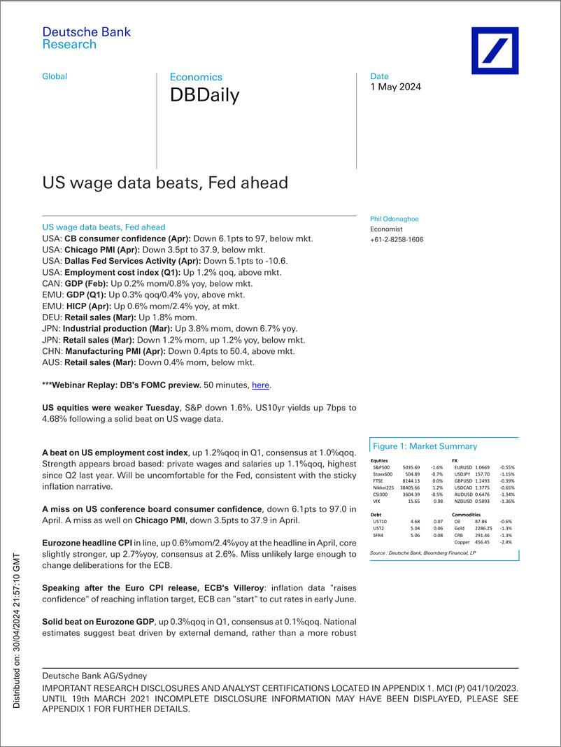 《Deutsche Bank-DBDaily US wage data beats, Fed ahead-107934234》 - 第1页预览图