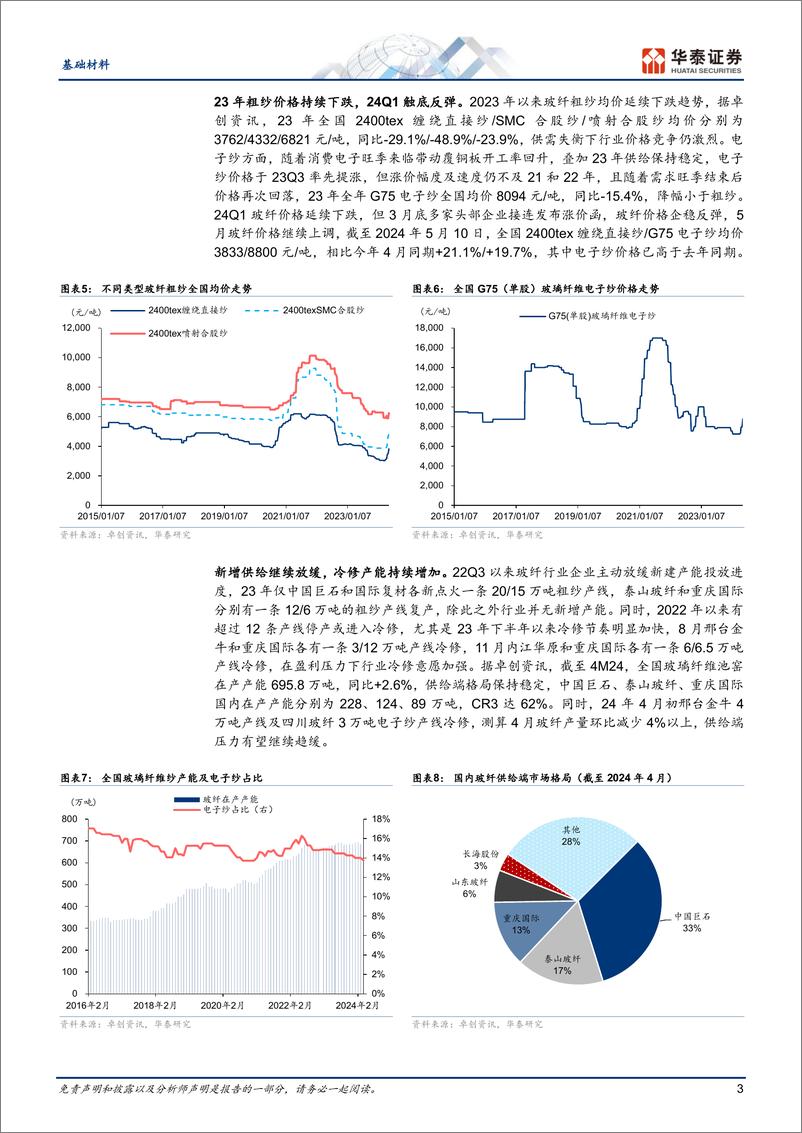 《玻纤财报综述：盈利探底，拐点已现》 - 第3页预览图