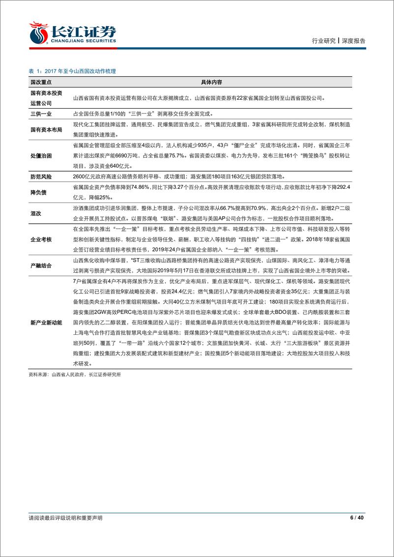 《山西煤炭行业国改专题：道阻且长，迎难而上-20190528-长江证券-40页》 - 第7页预览图