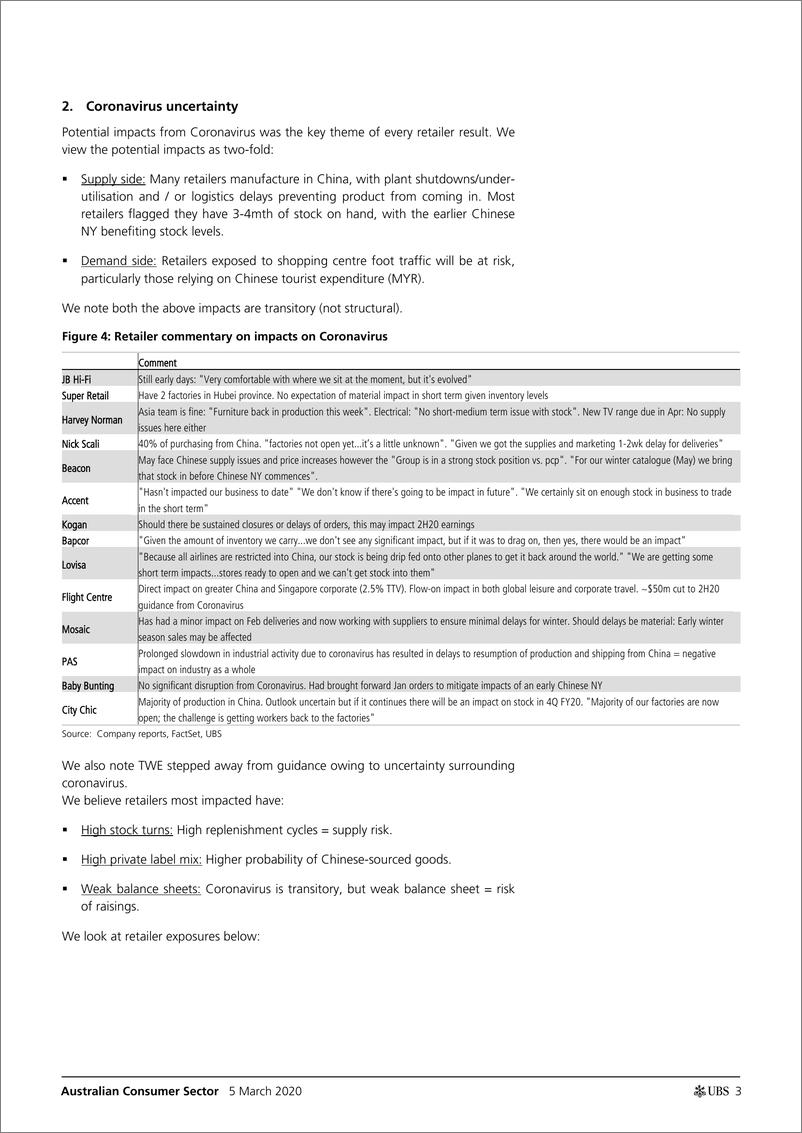 《瑞银-亚太地区-零售行业-澳大利亚消费品行业：2020年Q1财报总结：主题和机会是什么？-2020.3.5-33页》 - 第4页预览图