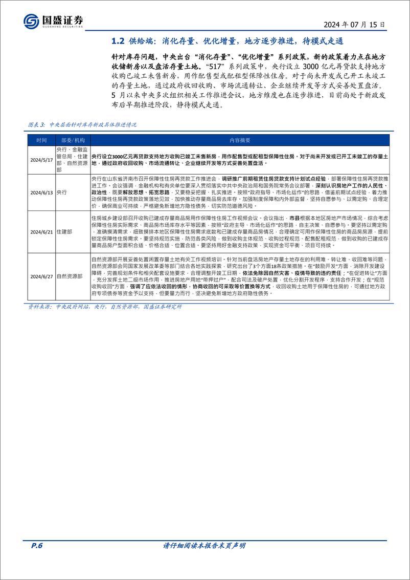 《国盛证券-房地产2024年中期策略：度过漫长的季节，房企大浪淘沙》 - 第6页预览图