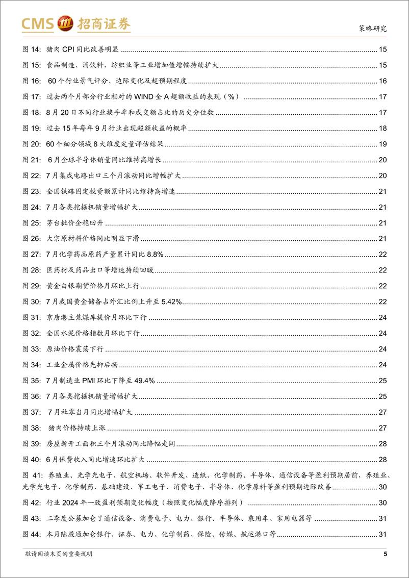 《行业比较与配置系列(2024年9月)-9月行业配置关注：中报业绩预期向好与景气边际改善的领域有哪些？-240822-招商证券-42页》 - 第5页预览图