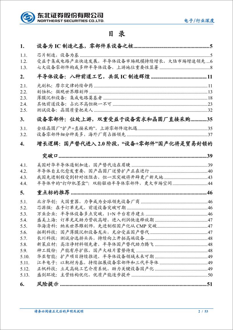 《电子行业半导体设备+零部件行业深度：半导体设备、零部件亟突破，决胜国产替代“上甘岭”-20220919-东北证券-53页》 - 第3页预览图