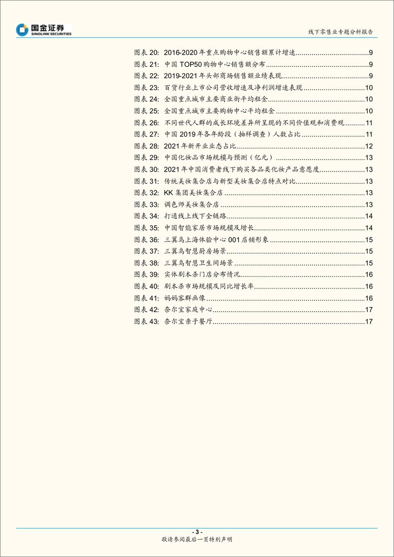 《零售行业专题分析报告：线下商圈结构调整，“去零售化”体验突围-国金证券》 - 第3页预览图