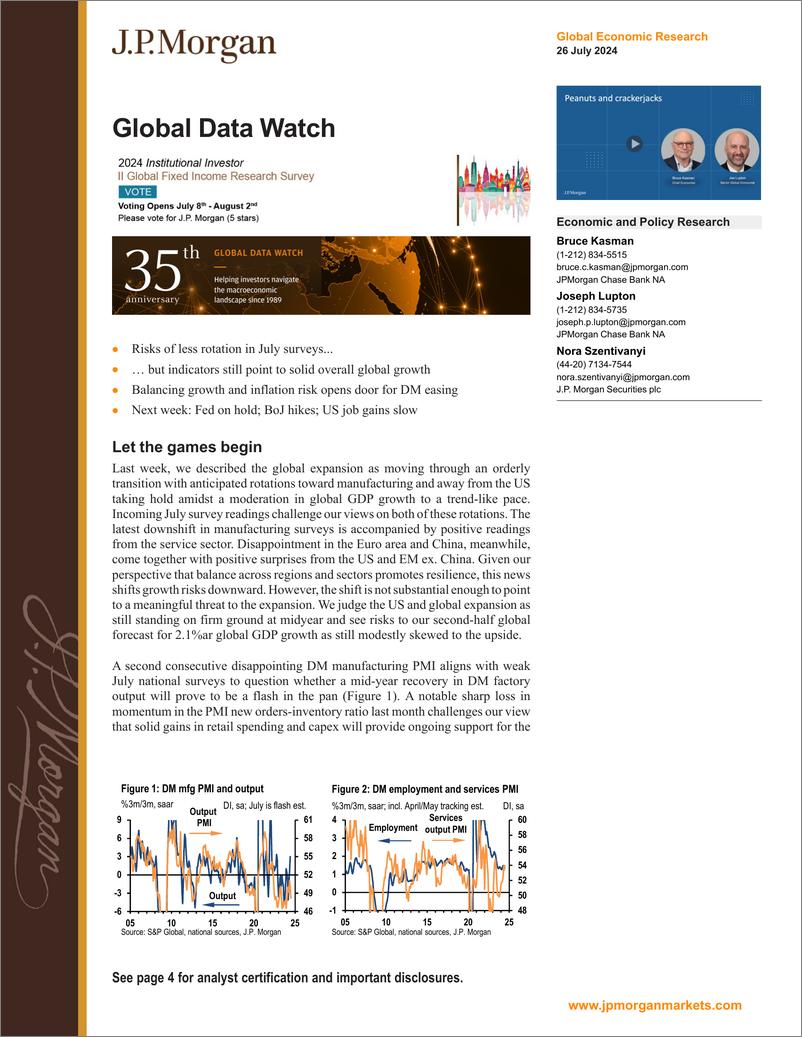 《JPMorgan Econ  FI-Global Data Watch Let the games begin-109458129》 - 第1页预览图