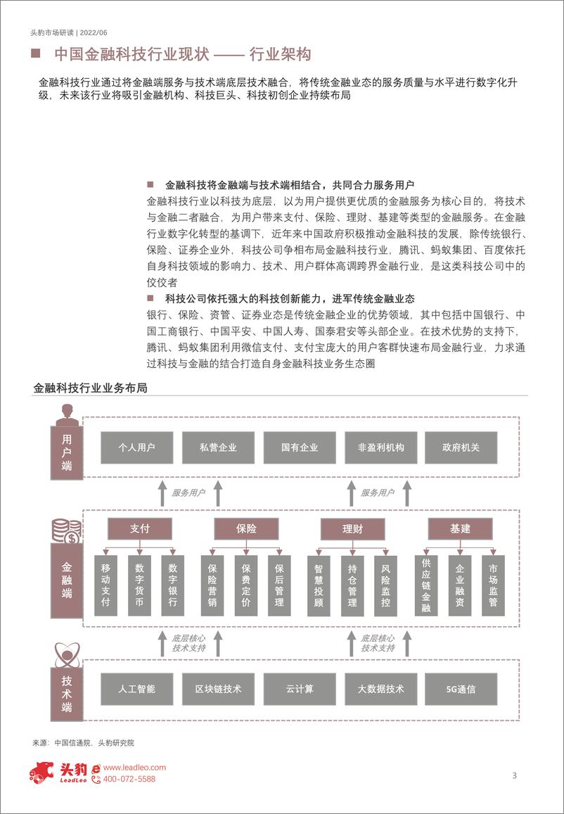 《头豹研究院-2022年中国金融科技企业对比分析报告：腾讯、蚂蚁集团与百度（摘要版）-2022.07-10页》 - 第3页预览图