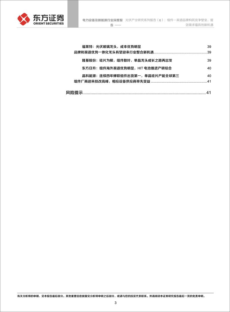 《电力设备及新能源行业光伏产业研究系列报告（6）：组件—渠道品牌构筑竞争壁垒，提效需求蕴育创新机遇-20200112-东方证券-43页》 - 第4页预览图