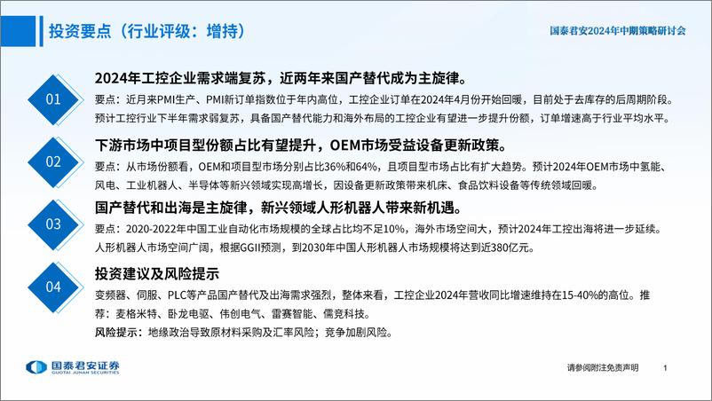 《国泰君安-工业自动化行业2024年中期策略报告：机遇与挑战并存，国产替代和出海共舞》 - 第2页预览图