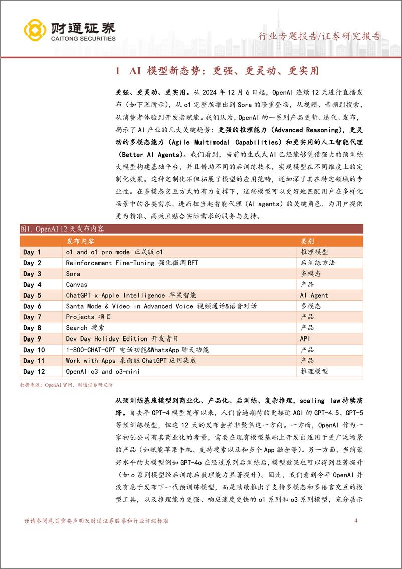 《计算机行业专题报告：OPENAI＋12天直播带来的几点产业思考-241223-财通证券-18页》 - 第4页预览图