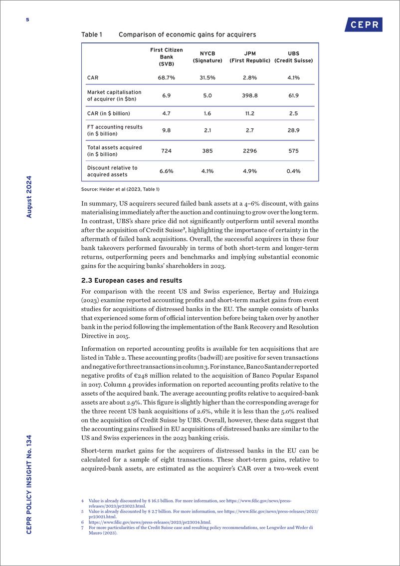 《CEPR-银行处置的赢家和输家：最近的例子和适度的改革建议（英）-2024-15页》 - 第5页预览图