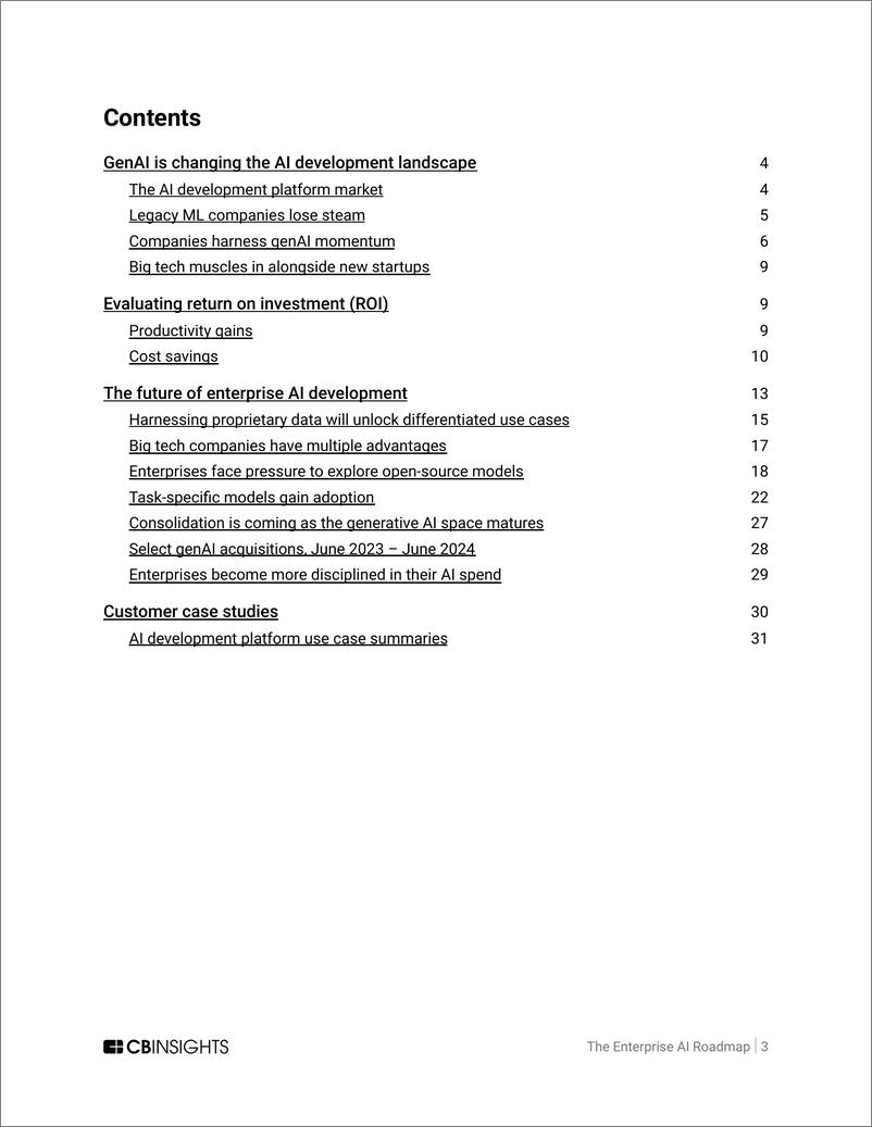 《Cbinsights-企业人工智能路线图：人工智能开发平台格局如何转变，改变买家评估ROI、用例等的方式（英）-2024-32页》 - 第3页预览图