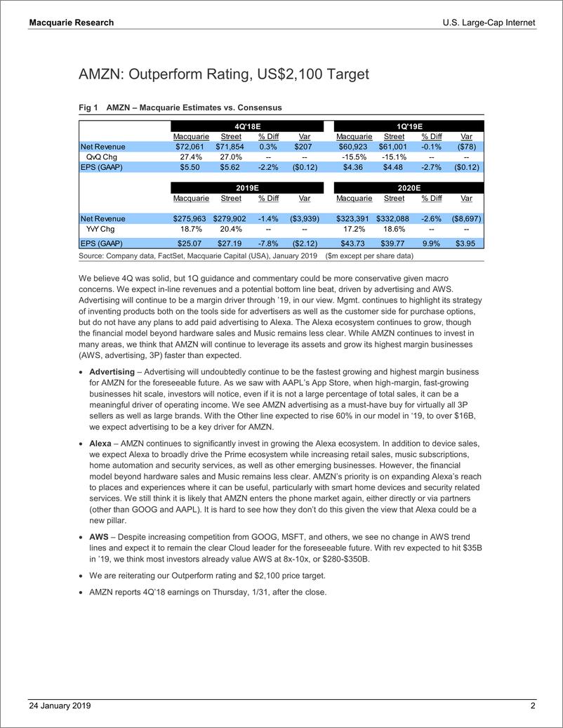 《麦格理-美股-互联网服务业-美国大型互联网企业2018年Q4预览-2019.1.24-23页》 - 第3页预览图