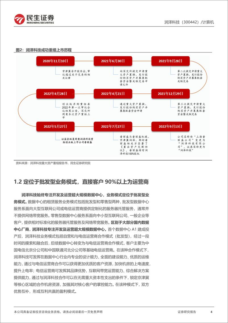 《润泽科技-300442.SZ-深度报告：园区级IDC领军企业，数据经济时代显著受益-20240412-民生证券-23页》 - 第4页预览图