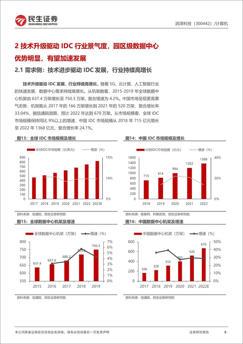 《润泽科技-300442.SZ-深度报告：园区级IDC领军企业，数据经济时代显著受益-20240412-民生证券-23页》 - 第8页预览图