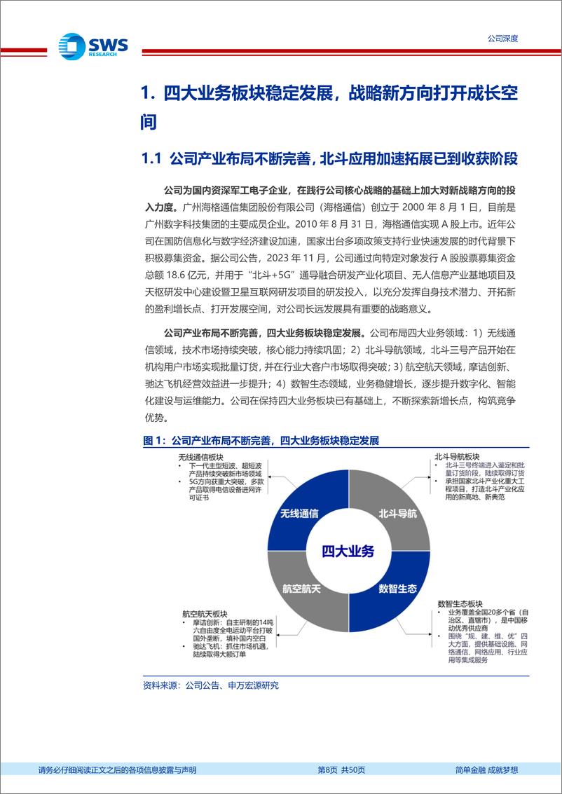 《海格通信(002465)星耀强国之卫星系列报告七：空天地信息化网络核心国企，军民双驱助力稳健增长-240712-申万宏源-50页》 - 第8页预览图