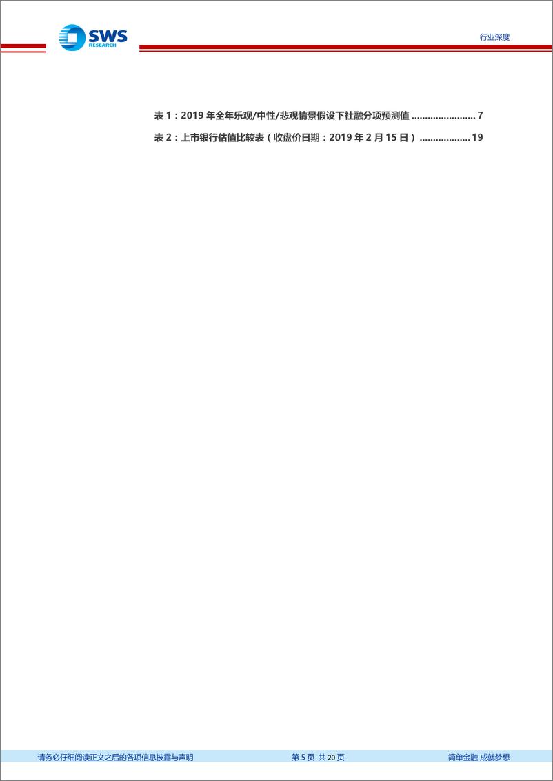 《银行业19年社融预测及对经济底的前瞻判断：从社融底到经济底，宽信用成效演绎进行时-20190217-申万宏源-20页》 - 第6页预览图