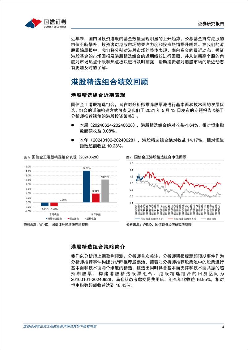 《港股投资：半年度收官，港股精选组合年内超恒生指数10.23%25-240629-国信证券-14页》 - 第4页预览图