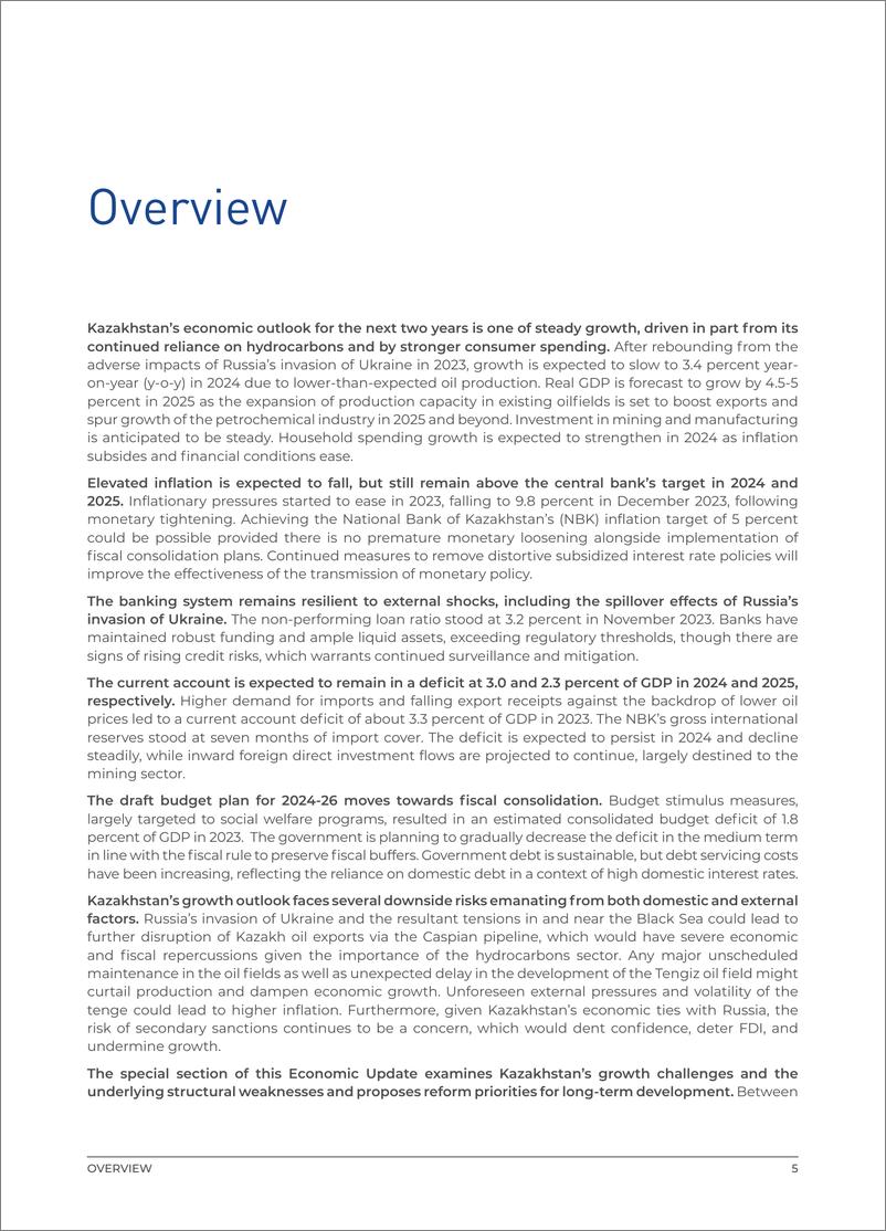《世界银行-哈萨克斯坦经济更新，2023-24年冬季-塑造明天：改革实现持久繁荣（英）-2024.2-38页》 - 第5页预览图