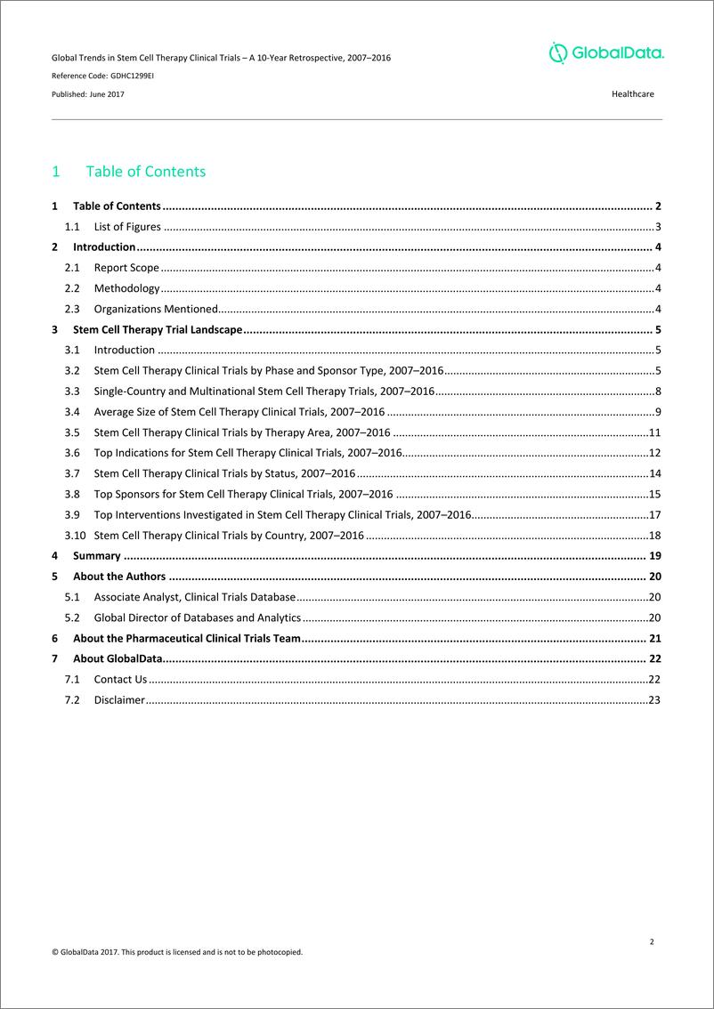 《GlobalData-干细胞生命医学应用临床报告（英文）-2017.6-23页》 - 第3页预览图