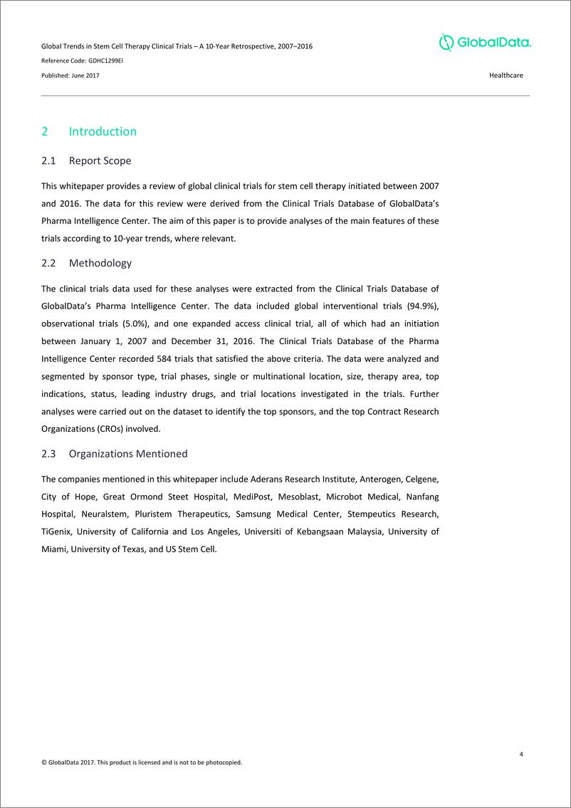 《GlobalData-干细胞生命医学应用临床报告（英文）-2017.6-23页》 - 第5页预览图