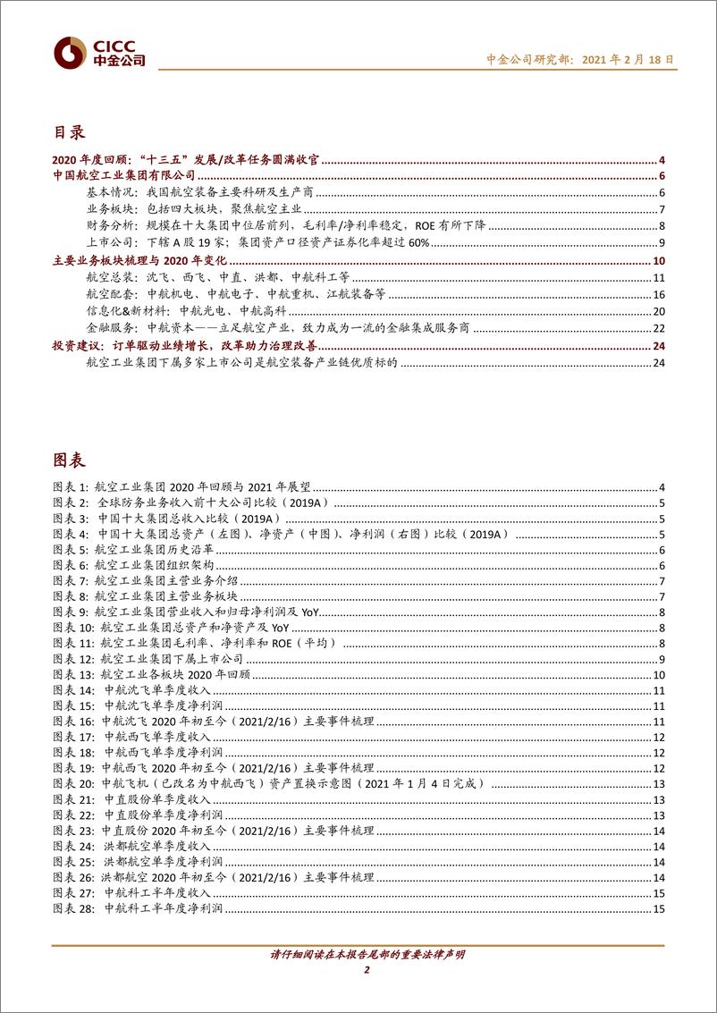 《航空航天科技行业十大集团之航空工业：航空装备主要供应商，国企改革先行者-20210218-中金公司-28页》 - 第2页预览图