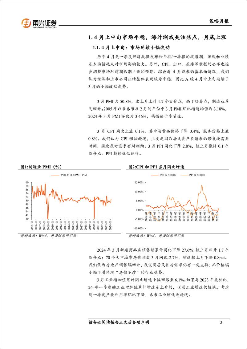 《A股策略月报(2024年4月)：5月关注红利扩散及低估补涨板块-240507-甬兴证券-11页》 - 第3页预览图