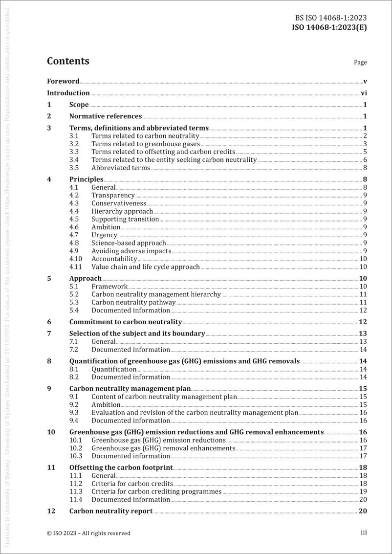 《英文版：ISO 14068-1 2023气候变化管理 向净零的过渡 第1部分：碳中和》 - 第4页预览图