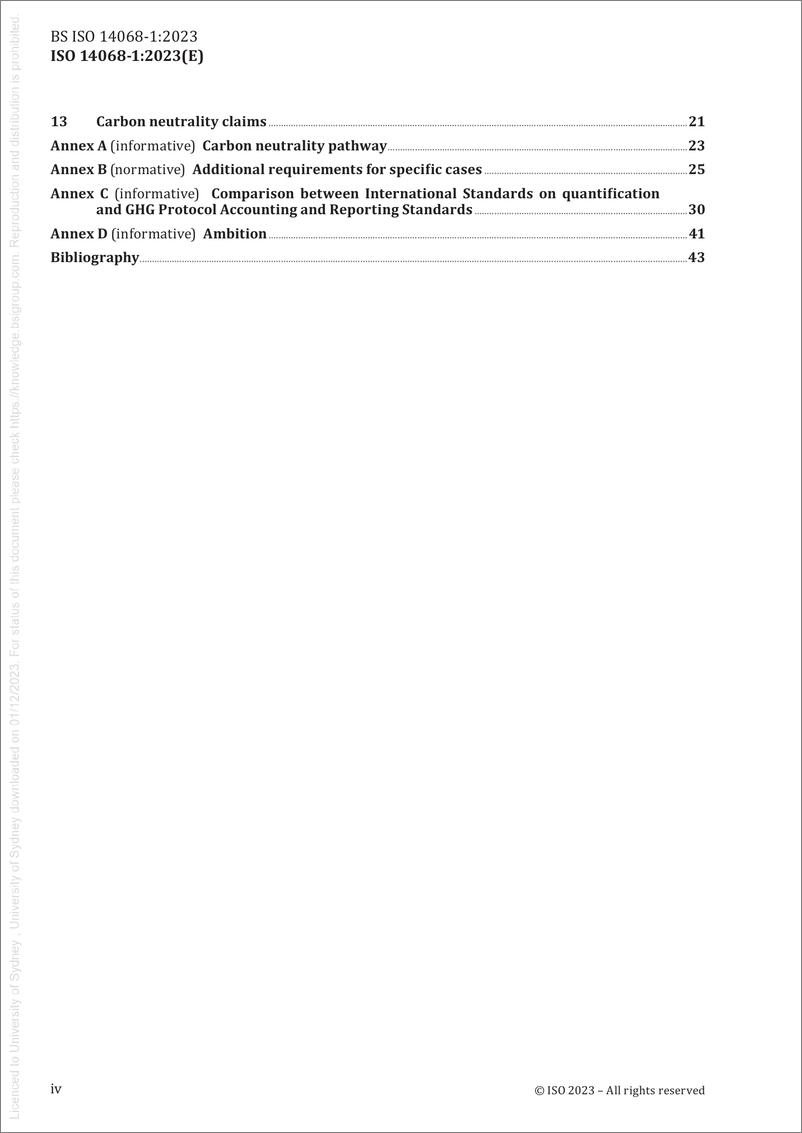 《英文版：ISO 14068-1 2023气候变化管理 向净零的过渡 第1部分：碳中和》 - 第5页预览图