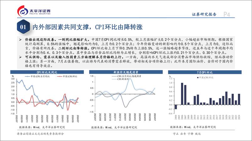 《7月通胀数据点评：CPI环比由降转涨，但上涨动能偏弱-240809-太平洋证券-14页》 - 第4页预览图