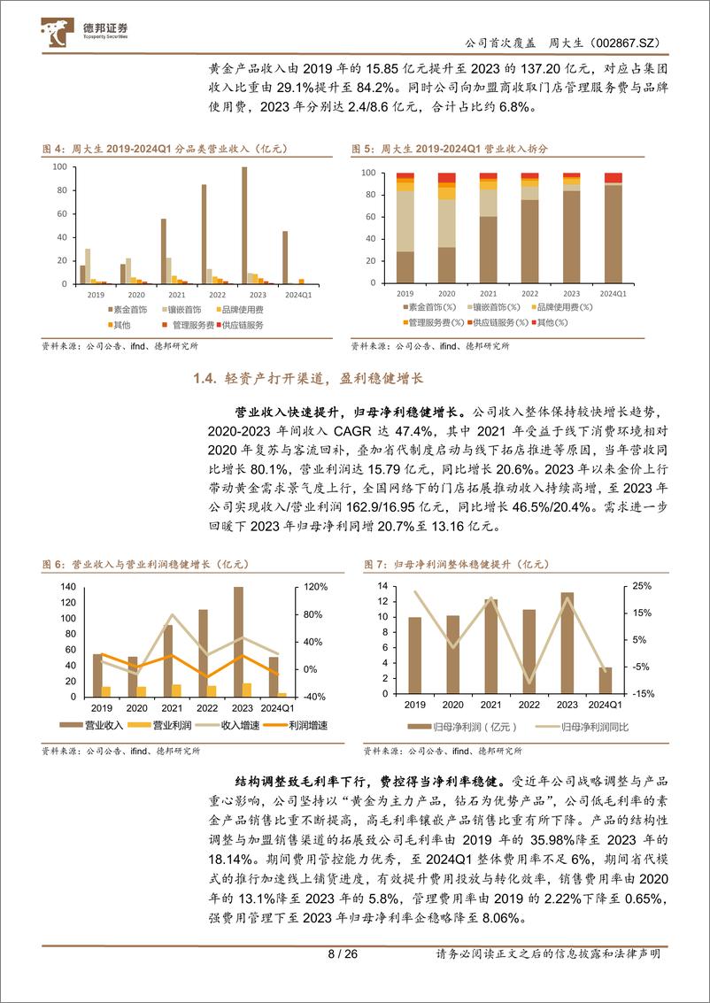 《周大生-002867.SZ-省代赋能进行时，再享产品与渠道新红利-20240603-德邦证券-26页》 - 第8页预览图